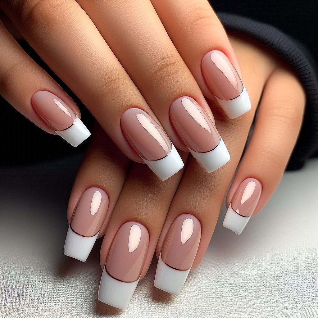 Gel Nails French Tip: Square Shape for Clean Elegance