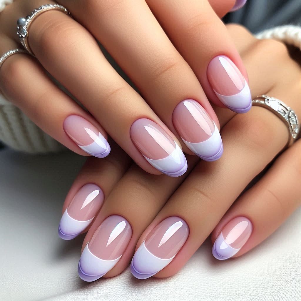 Gel Nails French Tip: Lavender Tips for a Soft, Romantic Touch