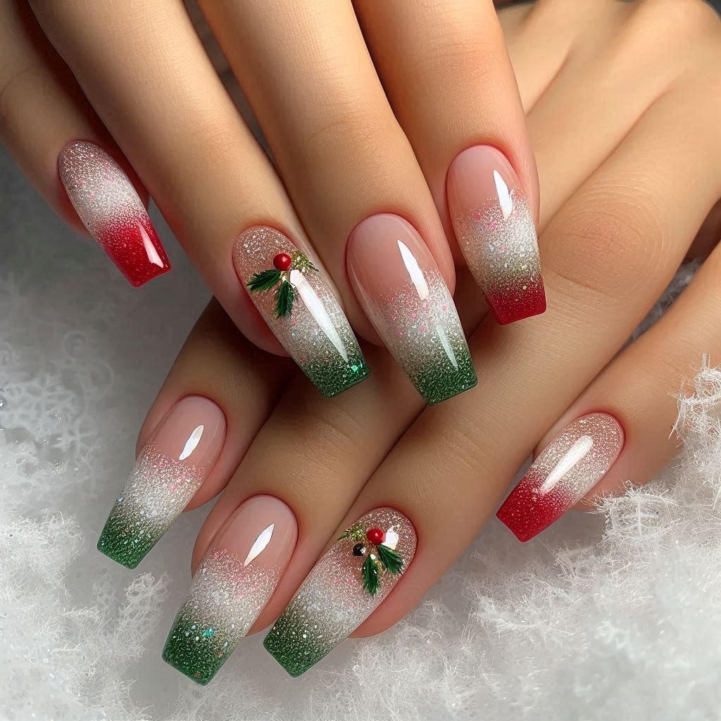 Christmas Nails Gel Short Simple