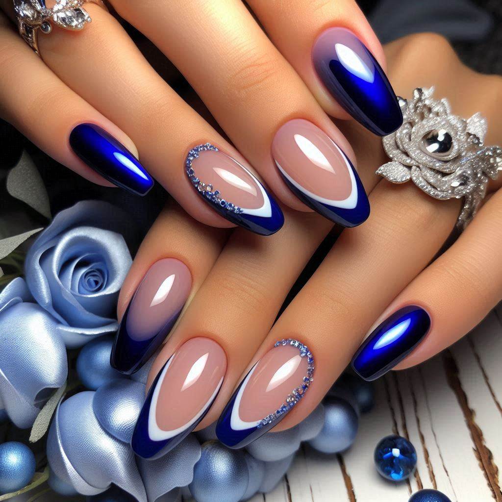 Royal Blue French Tips