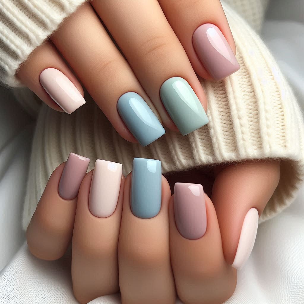 Cute Short Square Acrylic Nails