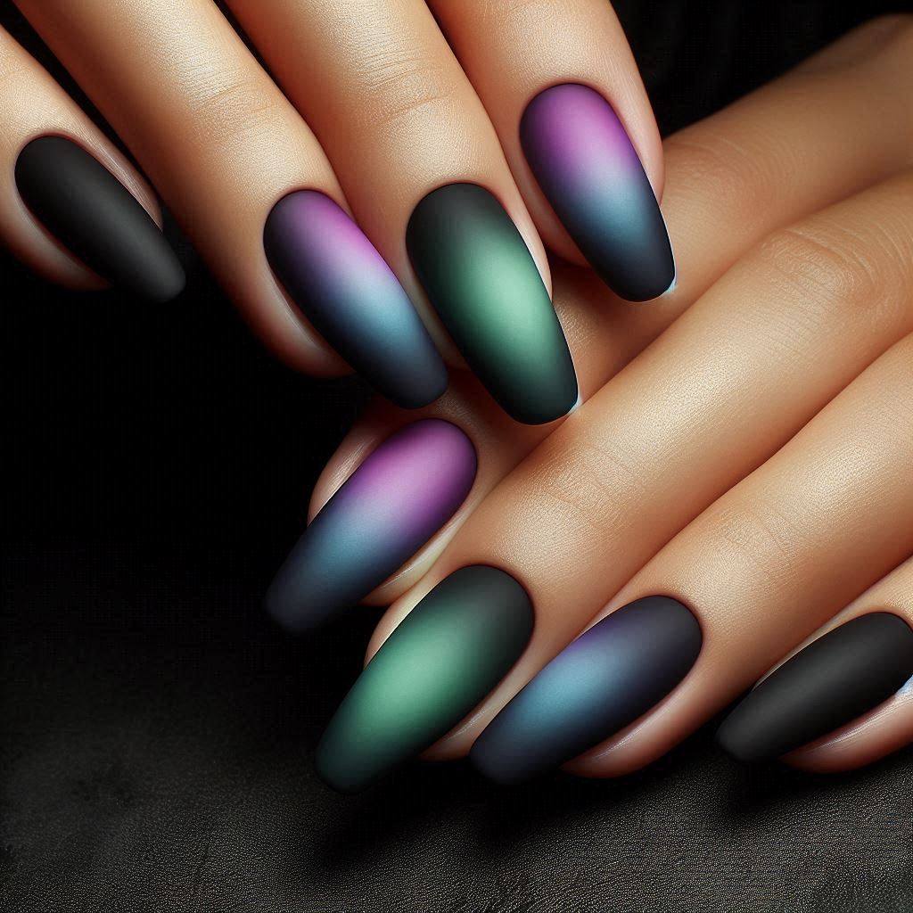  Matte Northern Lights Nails