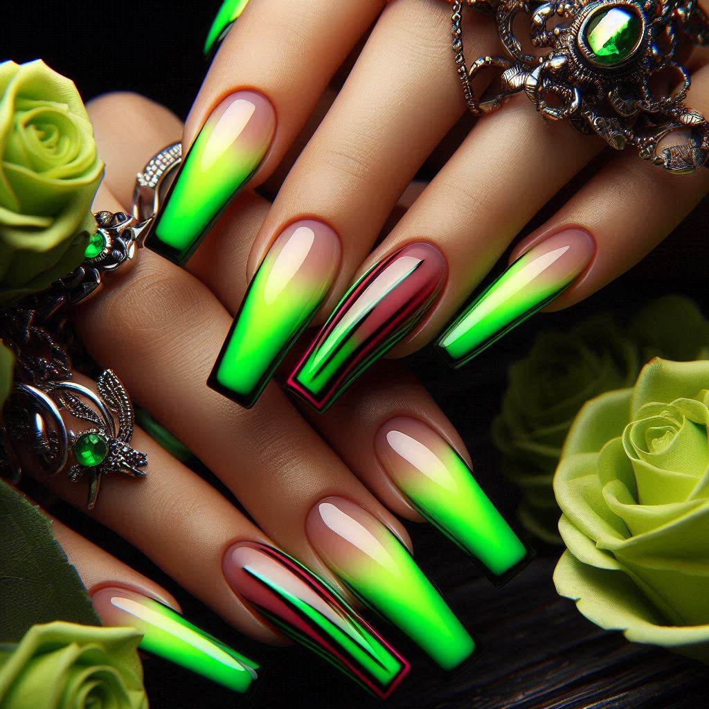 Gel Nails French Tip: Neon Green for a Bold, Fun Vibe