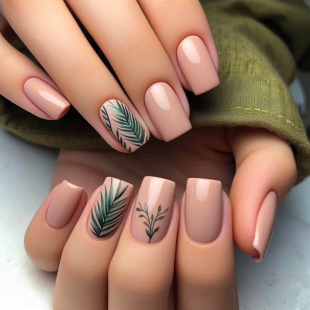 Palm Leaf Perfection – Tropical Summer Nails Simple