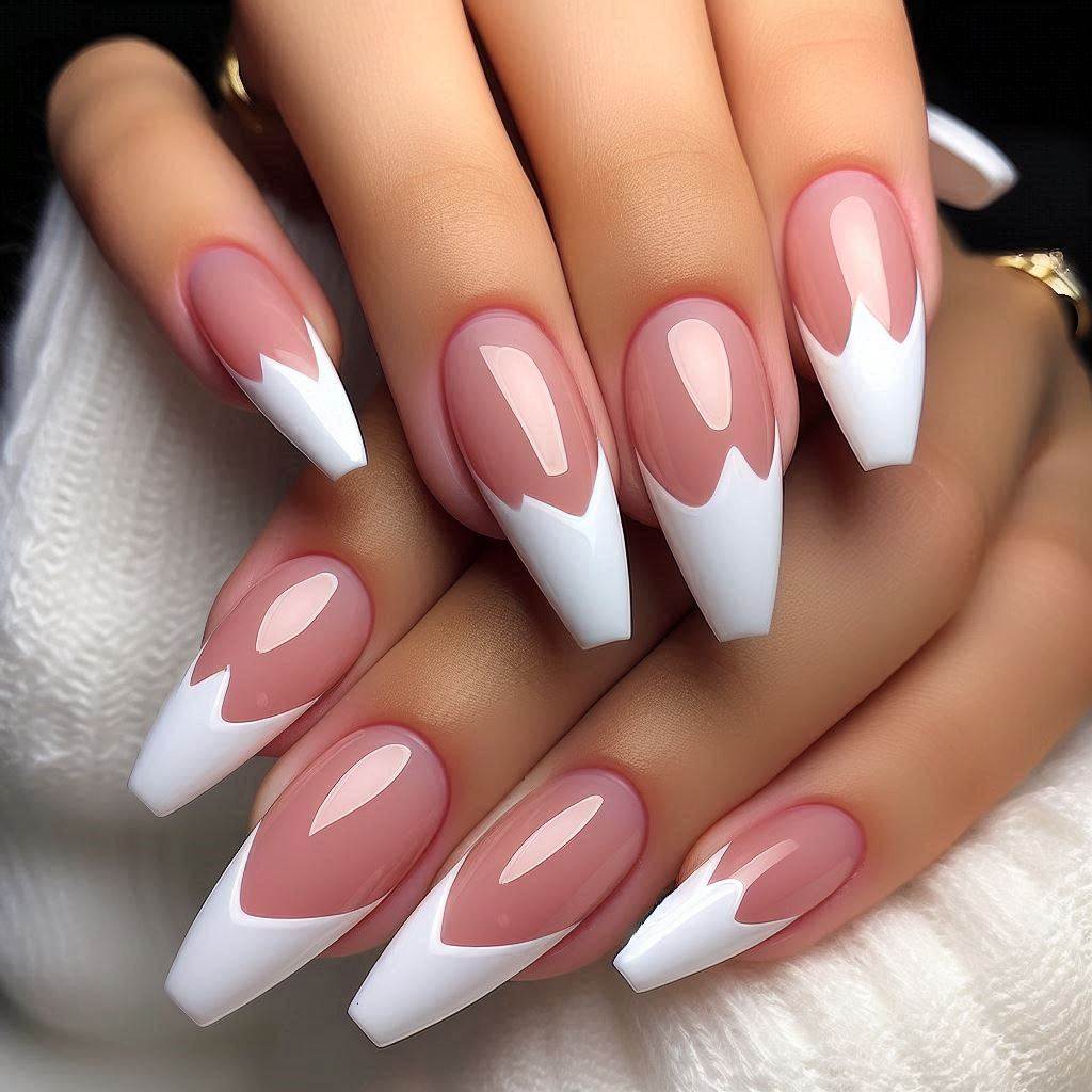 French Tip Nails Short Coffin for a Trendy Look