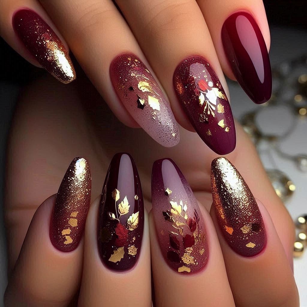 Gold Foil & Maroon Gradient