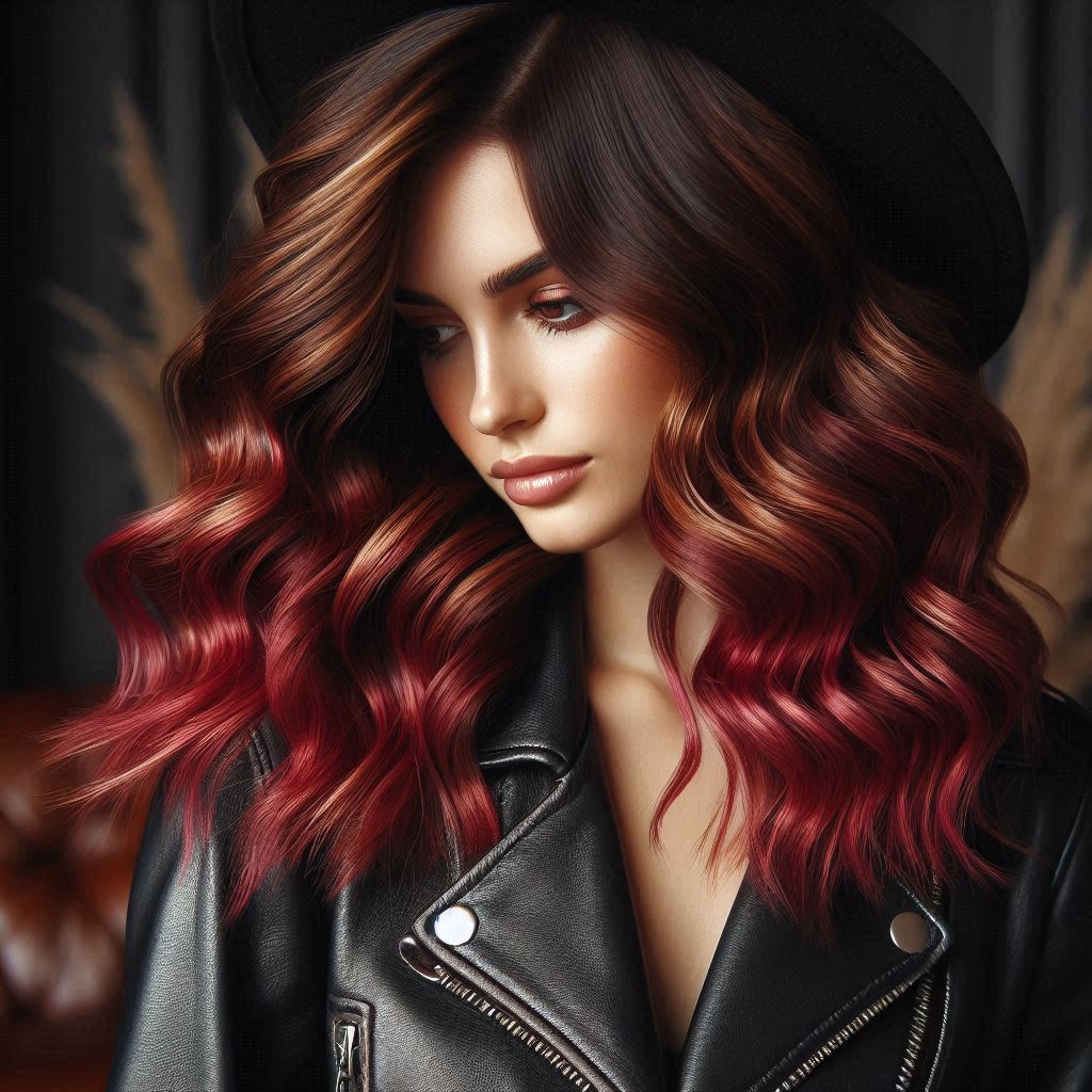 Black Leather Jacket with Soft Waves