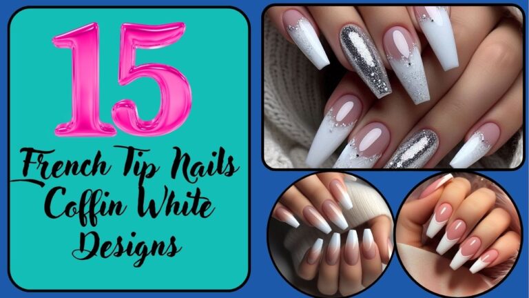 15+ French Tip Nails Coffin White Designs