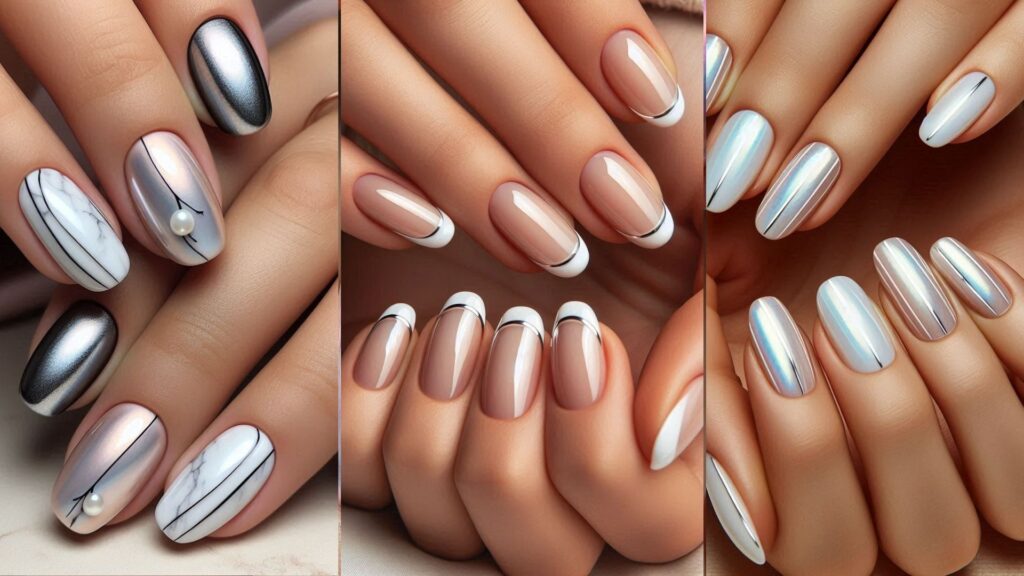 Chrome Nails White Pearl Ideas