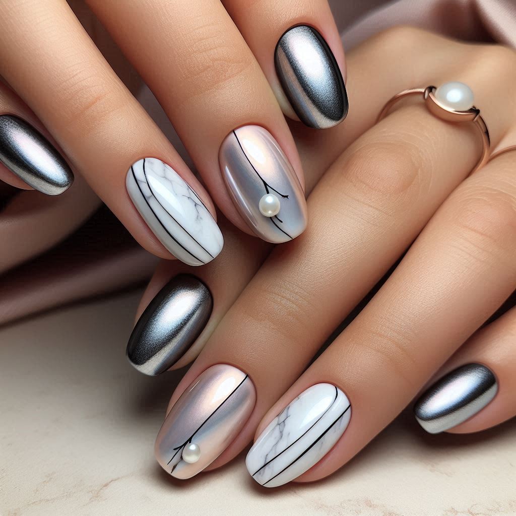 White Pearl Chrome with Matte Accents