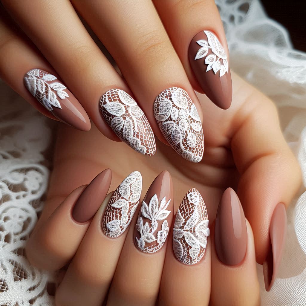 Lace Design Over Mocha Base