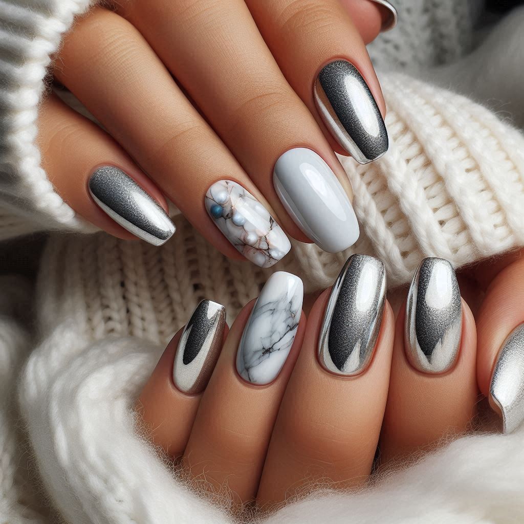 Pearl Chrome with Marble Effect