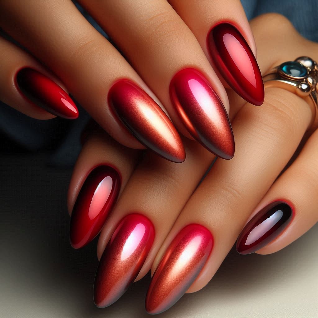 Cherry Red Chrome Ombre