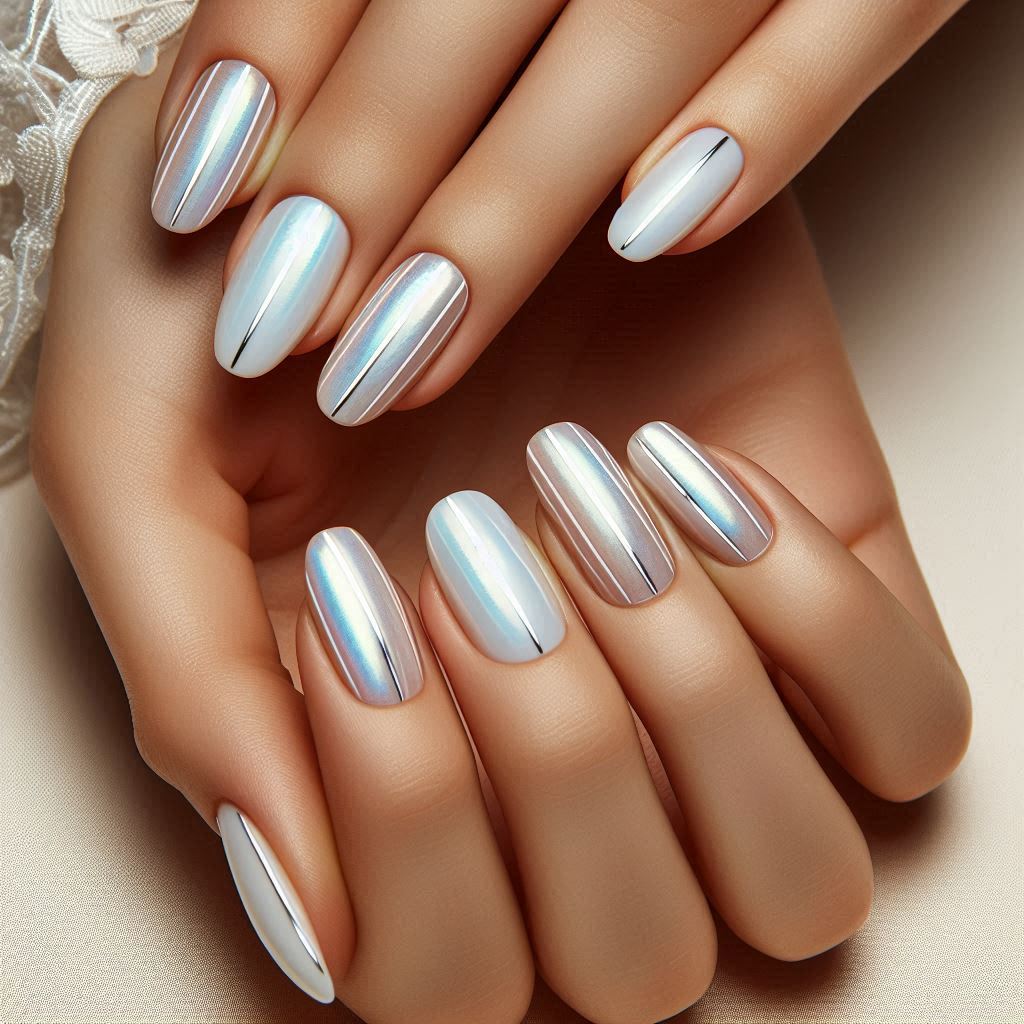 Minimal Chrome Lines on Pearl Base