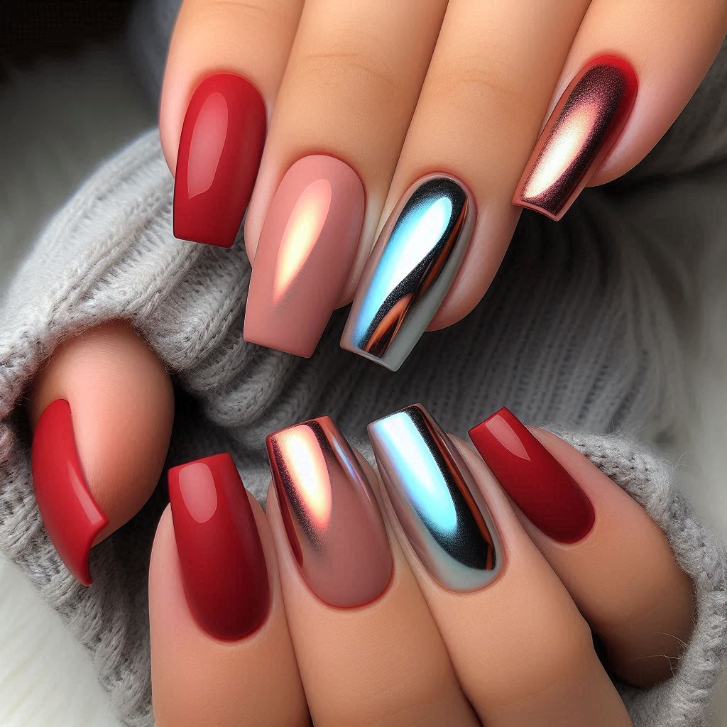 Matte Red and Unicorn Chrome Combination