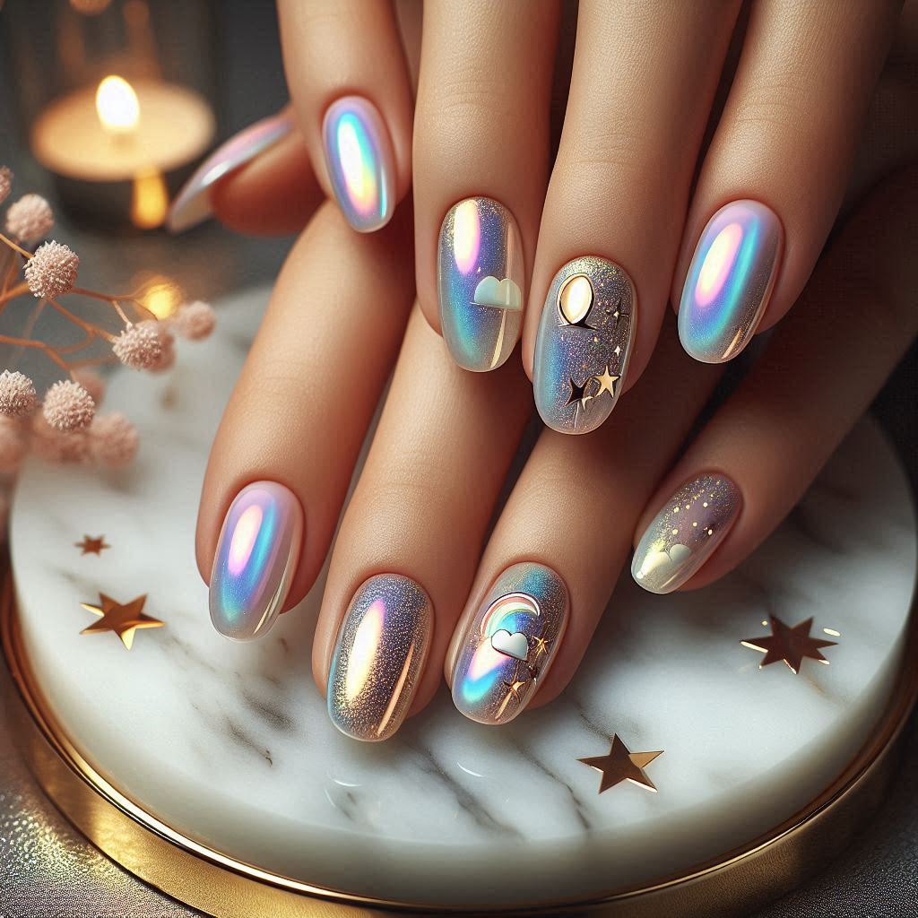 Unicorn Chrome with Star and Moon Foil Accents