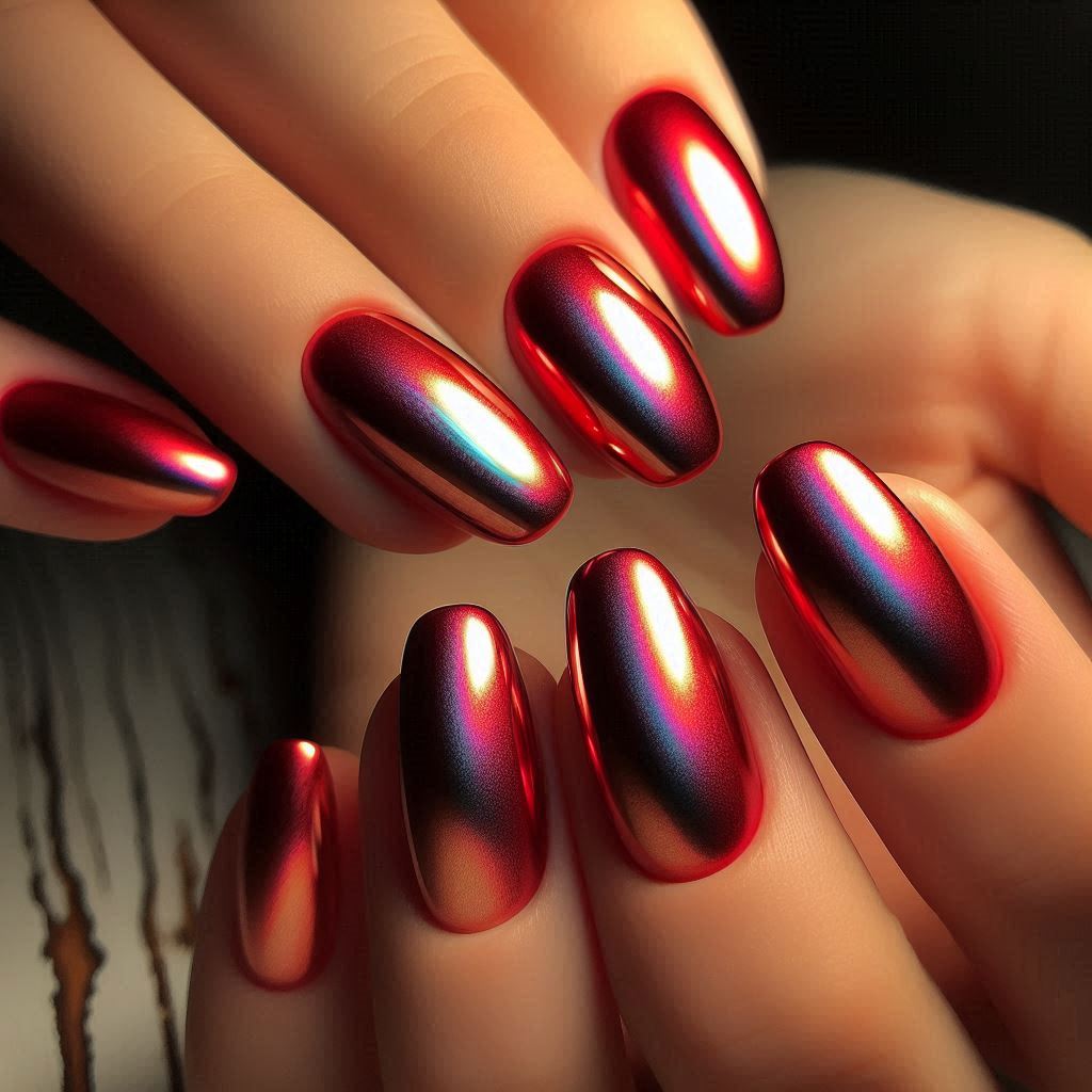 Velvet-Effect Red Unicorn Chrome