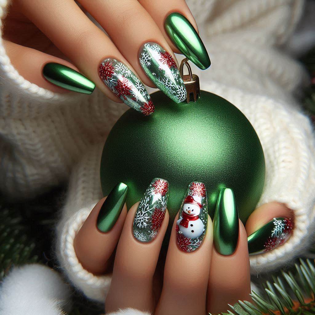 Festive Christmas Green Chrome Magic
