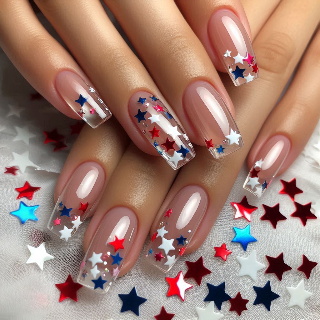 Stars on Clear Gloss Base