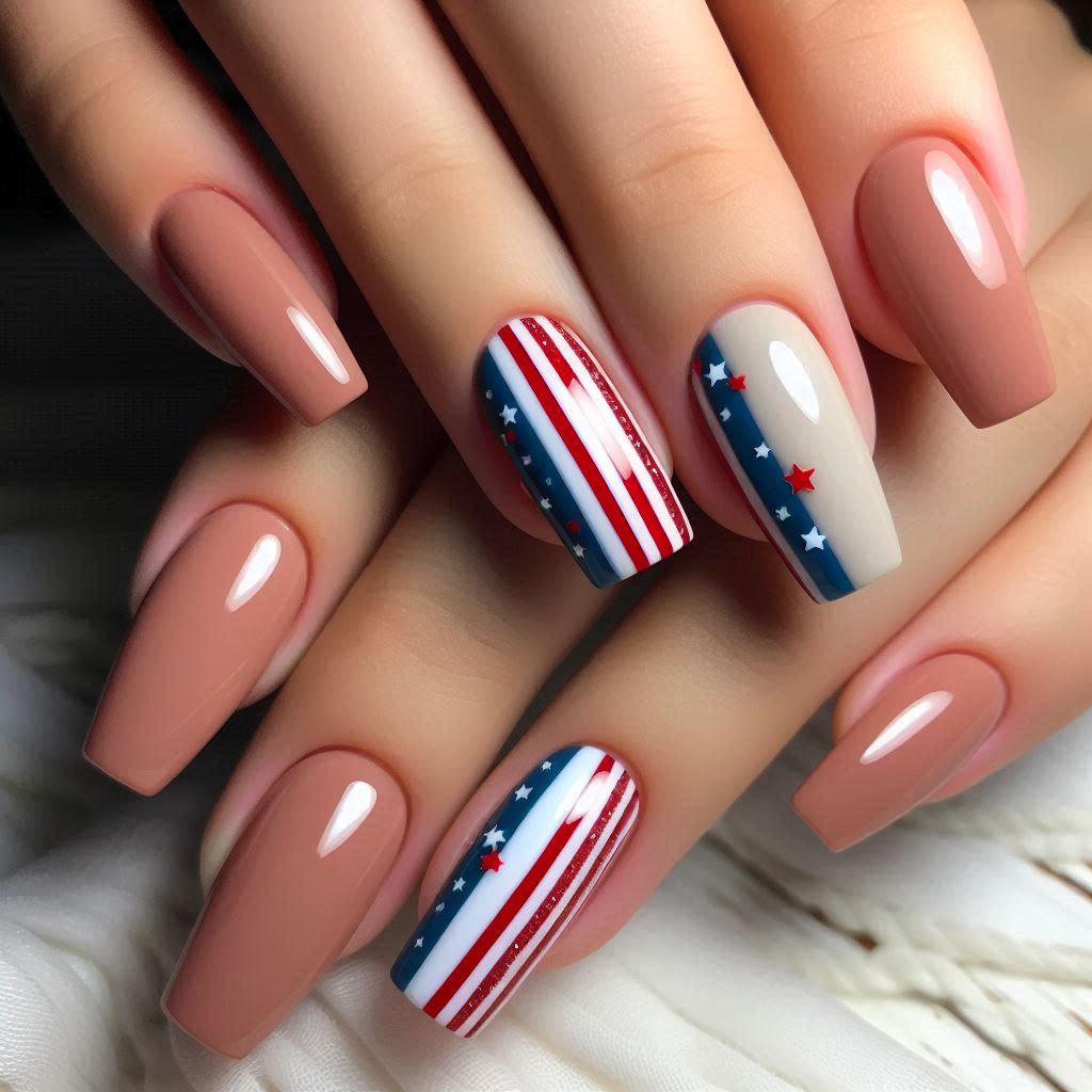 Classic Stars & Stripes Accent Nail